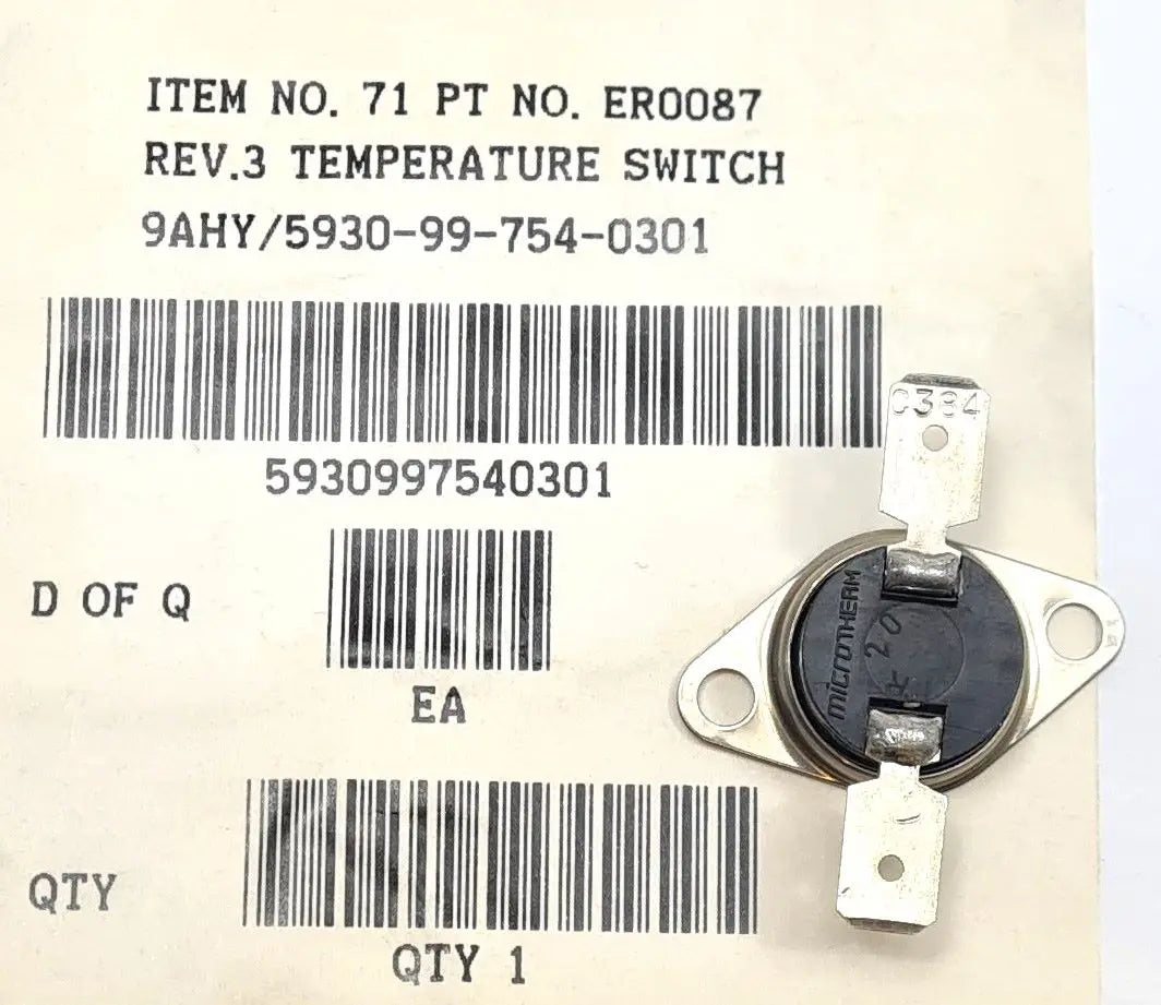 5930-99-754-0301 - Thermostatic Switch - 1 Pole 1 Way - 250v AC - 9AHY - ER0087 - Pearson Engineering Ltd battlegroup-raydon