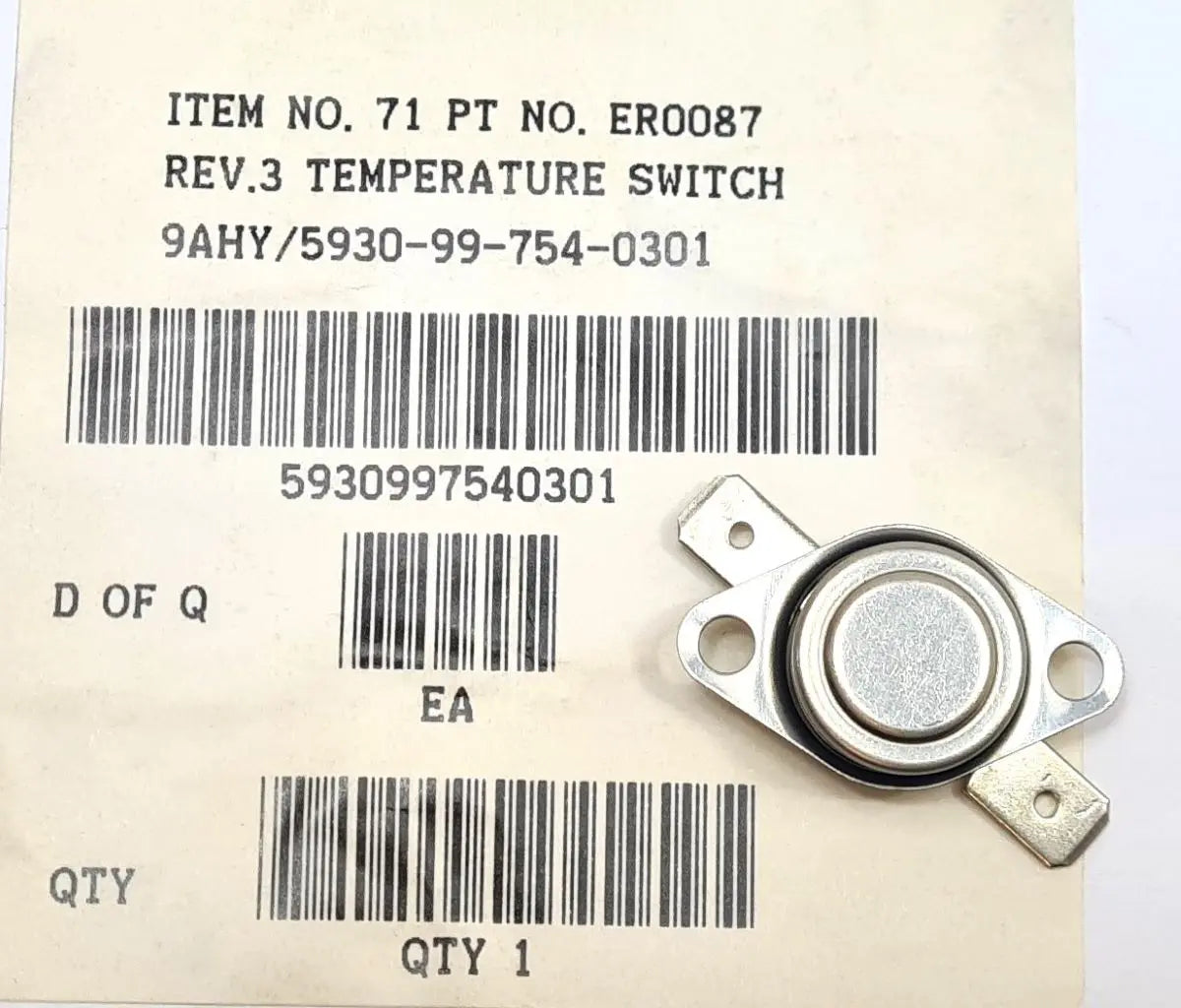 5930-99-754-0301 - Thermostatic Switch - 1 Pole 1 Way - 250v AC - 9AHY - ER0087 - Pearson Engineering Ltd battlegroup-raydon