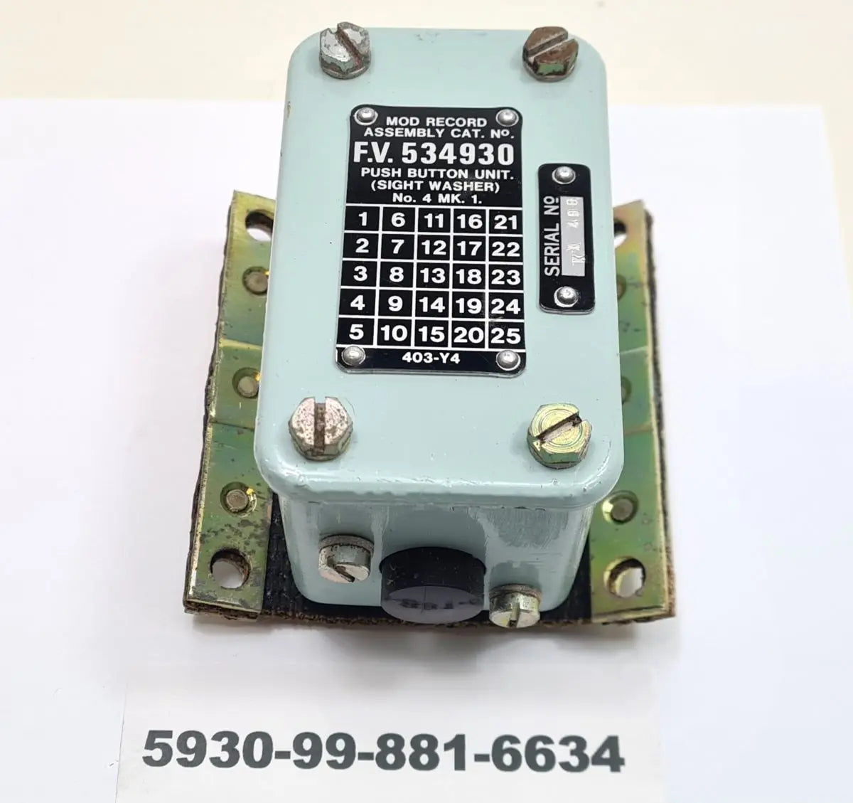 5930-99-881-6634 - Switch - Push Button unit - Sight WasherNo4 Mk1 - 46MT4 - FV534930 Lucas Cav Ltd battlegroup-raydon