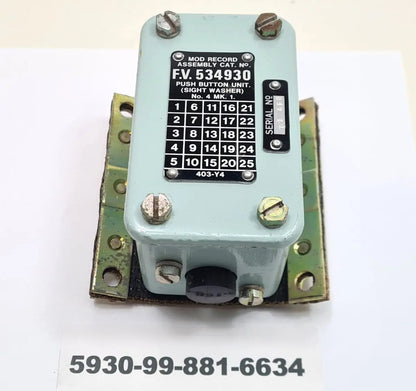 5930-99-881-6634 - Switch - Push Button unit - Sight WasherNo4 Mk1 - 46MT4 - FV534930 Lucas Cav Ltd battlegroup-raydon