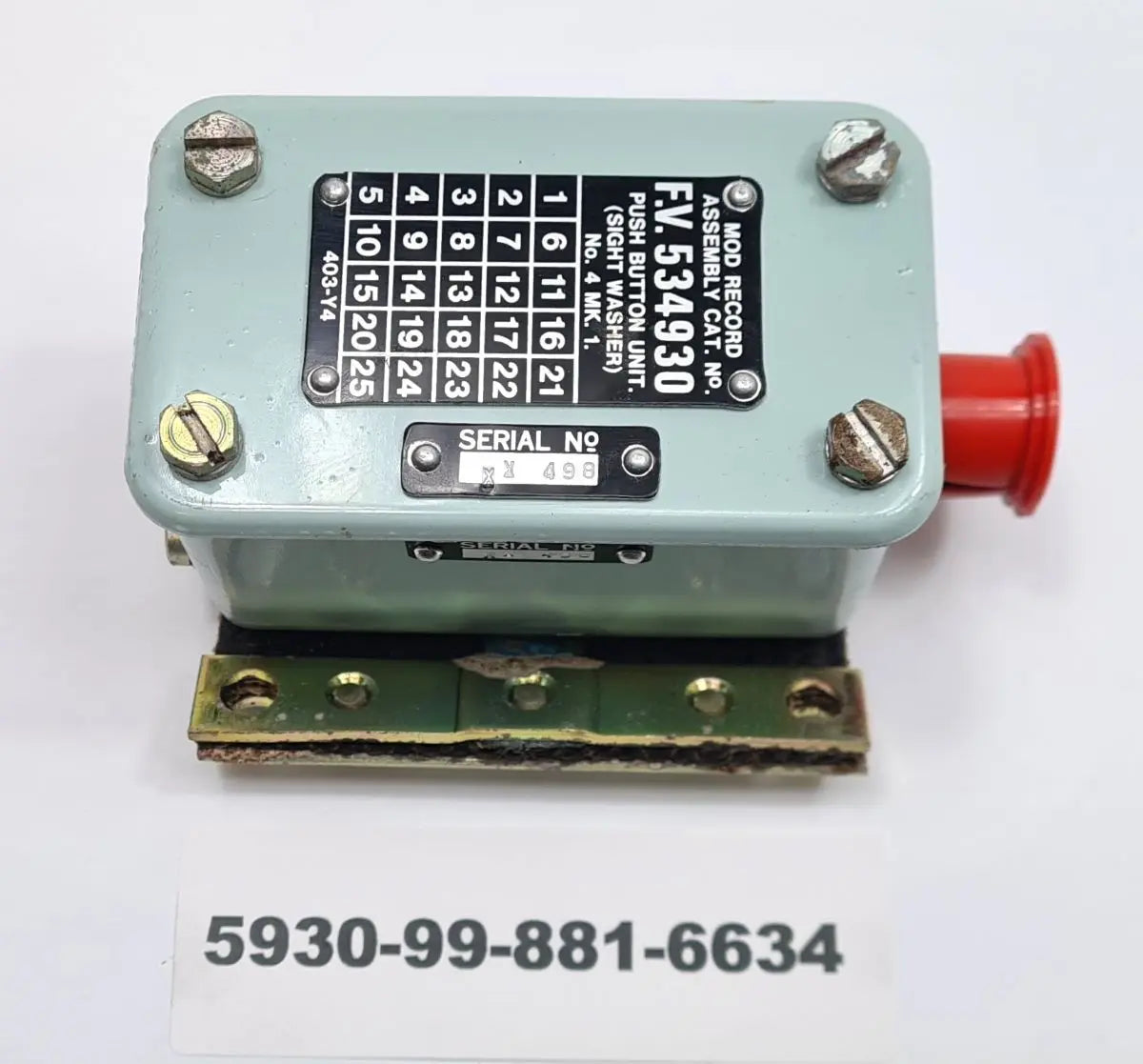 5930-99-881-6634 - Switch - Push Button unit - Sight WasherNo4 Mk1 - 46MT4 - FV534930 Lucas Cav Ltd battlegroup-raydon