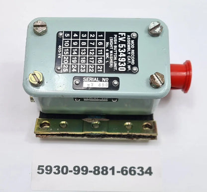 5930-99-881-6634 - Switch - Push Button unit - Sight WasherNo4 Mk1 - 46MT4 - FV534930 Lucas Cav Ltd battlegroup-raydon