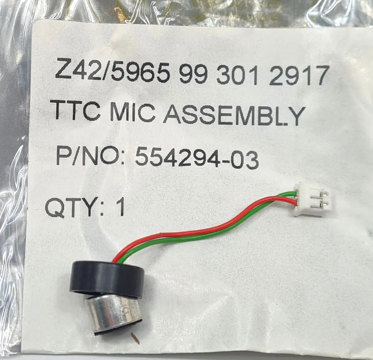 5965-99-301-2917 - TTC Mic Assy - Clansman Headset - Z42 - 554294-03 Racal Acoustics Ltd battlegroup-raydon