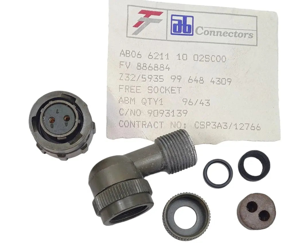 5935-99-648-4309 - Clansman 2 Pin Female Plug - 63/64 inch Diameter - Z32 - FV886884 AB Connectors battlegroup-raydon