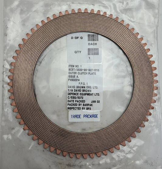 2520-99-827-6116 - Outer Clutch Plate - 69 Teeth - FV832214 - 9CET David Brown battlegroup-raydon