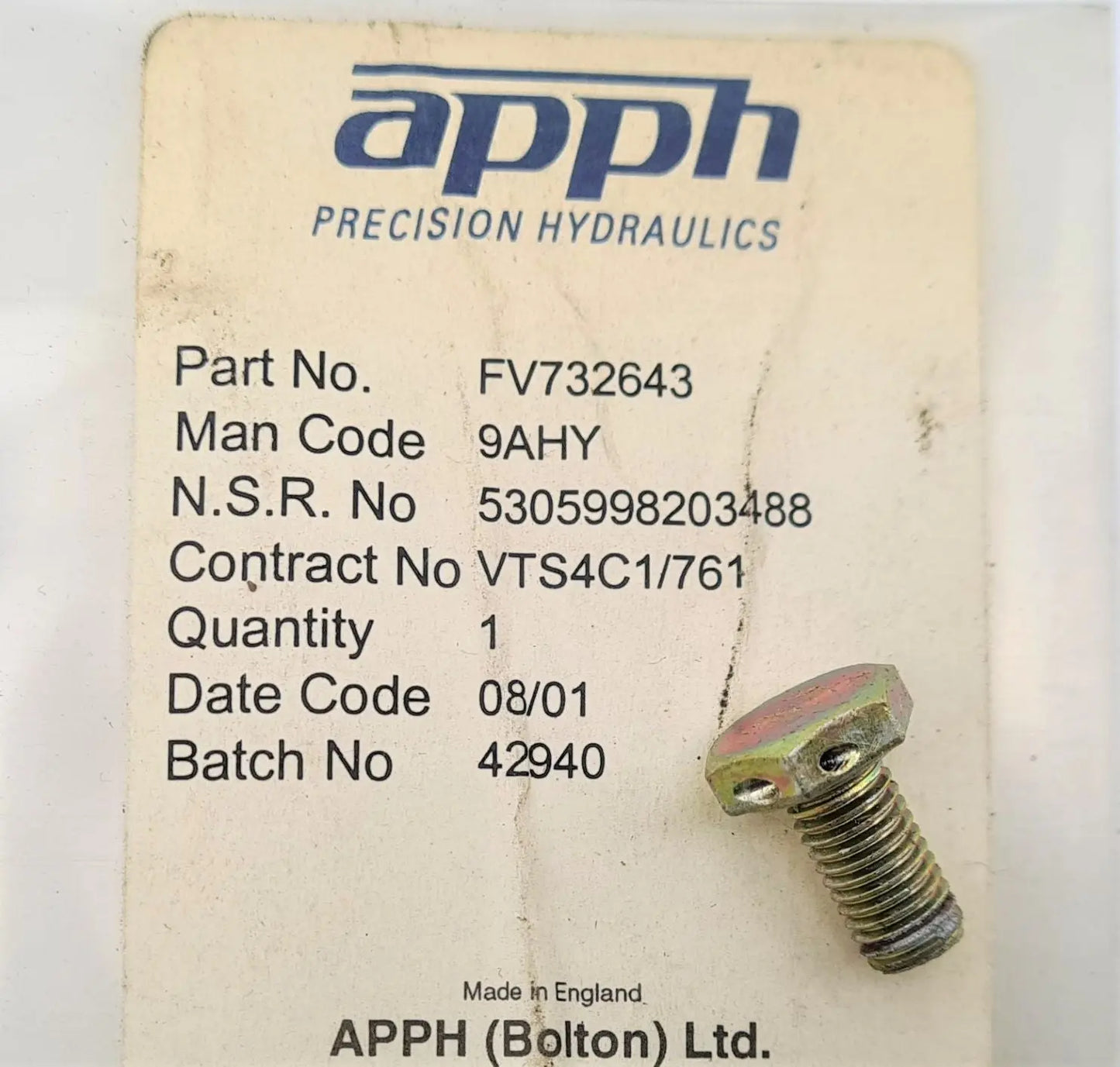 5305-99-820-3488 -Machine Screw - FV732643 - LV9/AHY Apph (Bolton) Ltd battlegroup-raydon